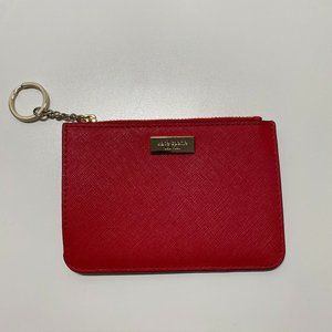 Kate Spade Bitsy Laurel Hill Card Holder with Key Ring Red Prickly Pear